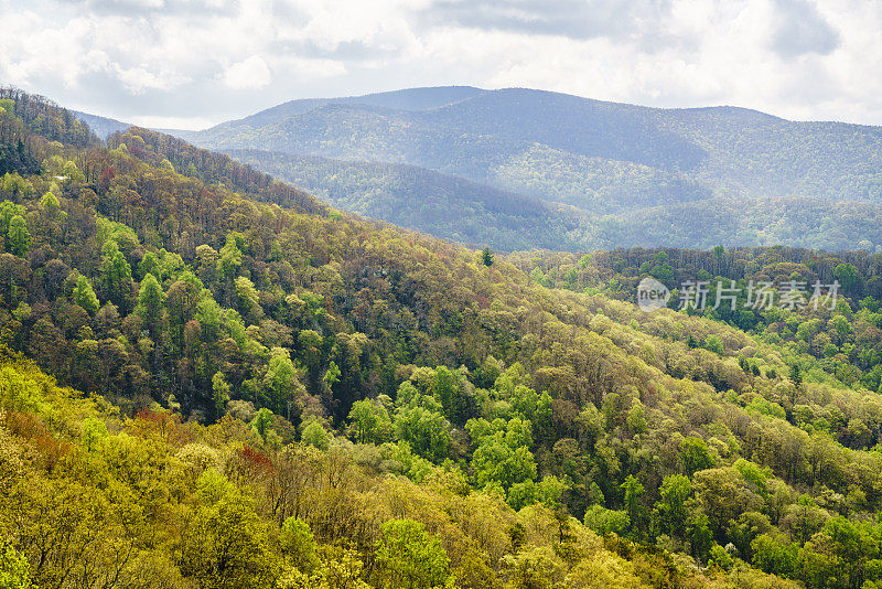 从Cherohala Skyway，田纳西州大烟山的风景